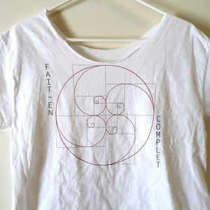 Art golden triangle T shirt cotton L FAIT en COMPLETE hand printed